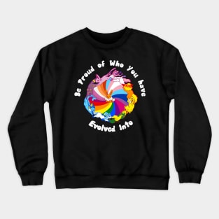 Pride Evolution - White Text Crewneck Sweatshirt